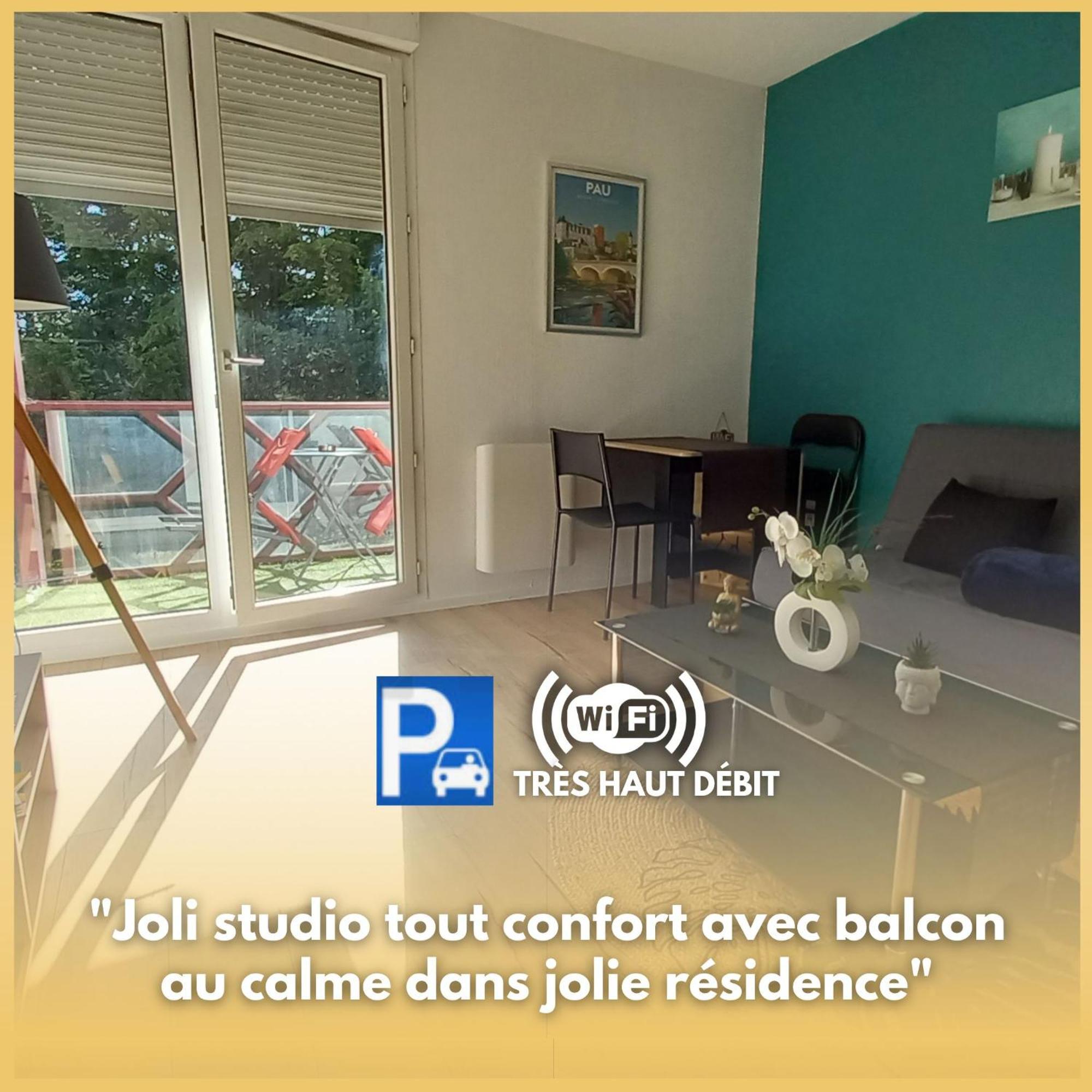 Ferienwohnung Le Petit Park-Studio-Terrasse- Piscine-Wifi Fibre Pau Exterior foto